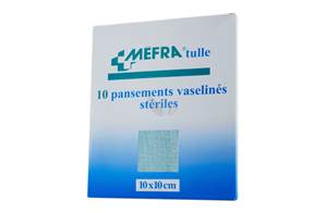 Pansement vaseliné stérile Mefra Tulle 10 x 10 cm