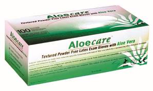 Gants d'examen latex avec Aloe Vera non poudrés non stériles Aloecare