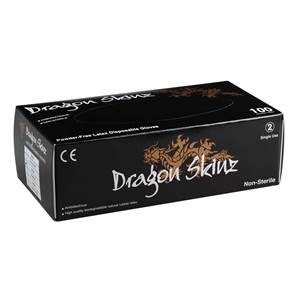 Gants d'examen latex noir non poudrés non stériles Dragon Skinz